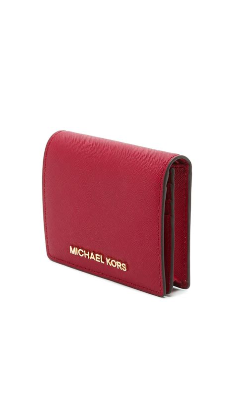 michael kors cherry red wallet|Michael Kors bifold wallet women's.